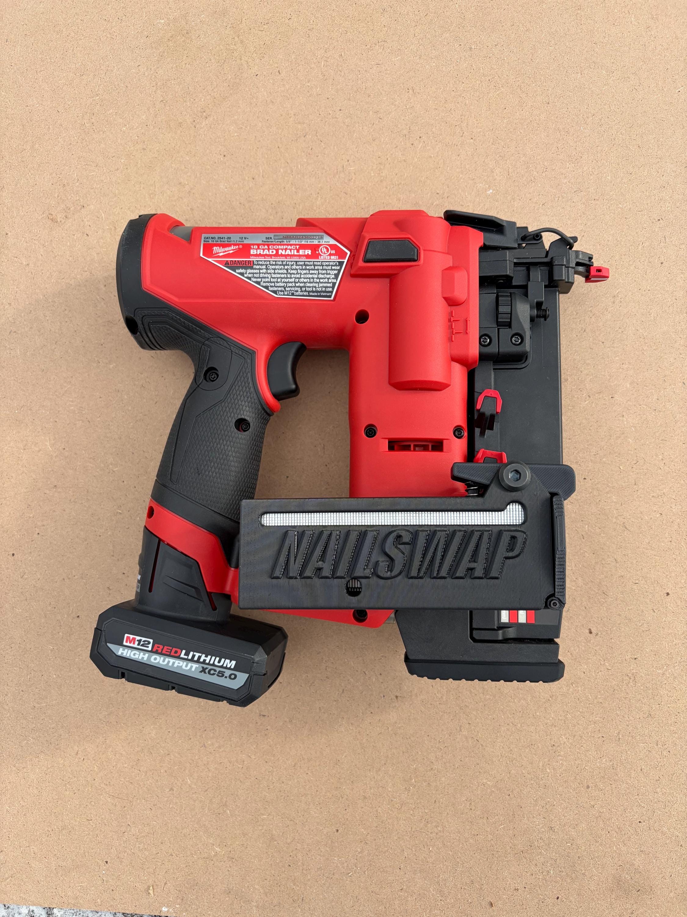 NAILSWAP Spare Nail Compartment for Milwaukee M12 18 Ga. Brad Nailer